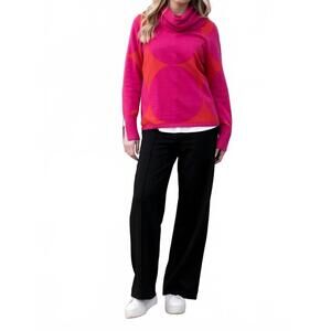 NEW MARBLE polka dot cowl neck jumper in fuschia